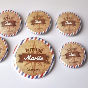 Badge souvenir personnalisé | EVJF Voyage