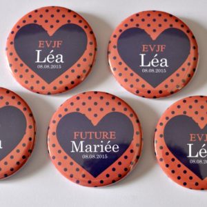 Badge souvenir personnalisé | EVJF Cœurs