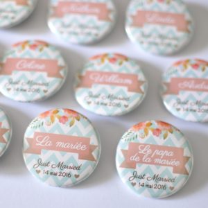 Badge nominatif invité mariage