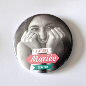 Badge souvenir personnalisé | Photo de la mariée