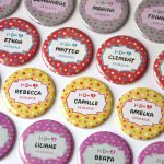 Badges marque place mariage Thème bonbons