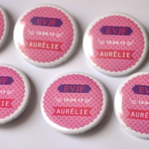 Badge souvenir personnalisé | EVJF Rose dentelle