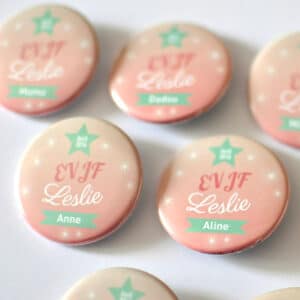Badge souvenir personnalisé | EVJF Rose poudré