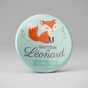 Magnet aimant bapteme thème renard