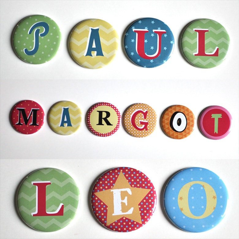 Magnet aimant frigo / Alphabet pour écrire son prénom d'enfant