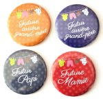 Badge magnet futur arrière grand père / mère / papy / mamie