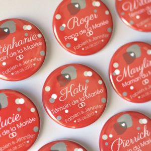 Badge ou magnet / Cadeau souvenir / Mariage