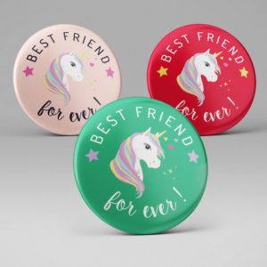 Badge ou magnet Best friend Licorne