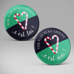 Badges rigolos pour Noël pas cher