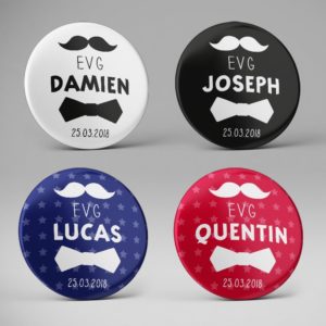 Badge souvenir enterrement vie de garçon moustache