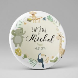 Baptême / Magnet / Cadeau souvenir invités / Thème Savane