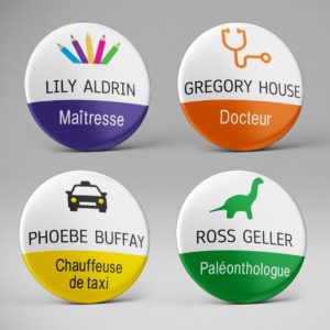 Badge prénom + métier personnalisé